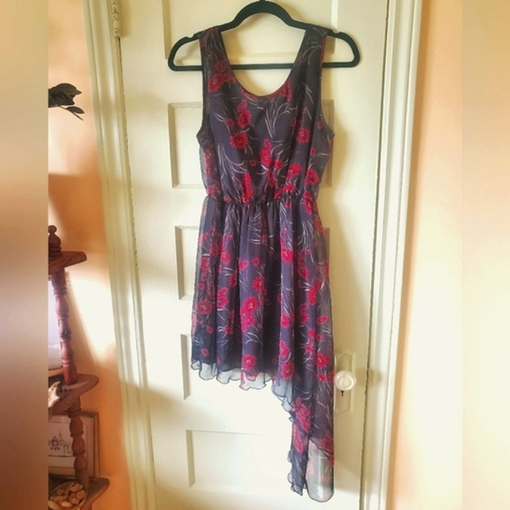 Floral high low fluttery asymmetrical summer dress Angel Eye